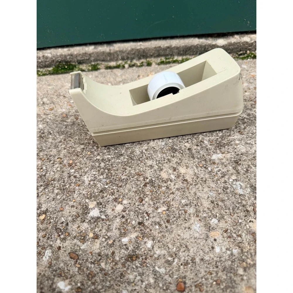 Scotch 3M C-38 Desktop Tape Dispenser Weighted Beige Tan Vintage Office USA Made